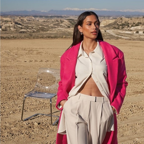 NA-KD Big Shoulders Oversized Wool Blend Coat - Picture 5 of 6